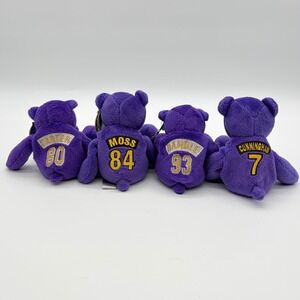 1998 Vikings Plush Bear Lot 4 Moss Carter Randle Cunningham Limited Treasures